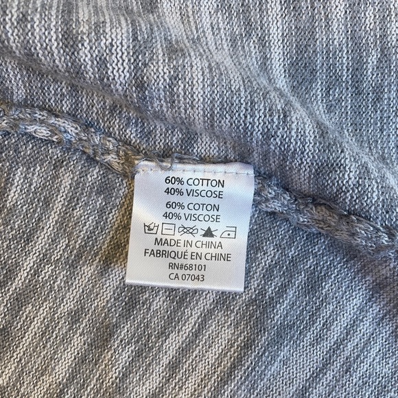 Belldini open front knit striped cardigan in grey Sz M like new - Picture 5 of 6